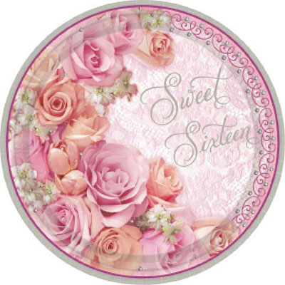 16 Blossom Sweet Sixteen 9″ Plates 18ct