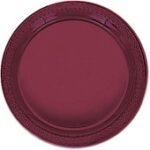 Tableware Burgundy Plastic Plates 10in