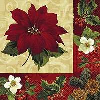 Christmas Botanical Dinner Napkins