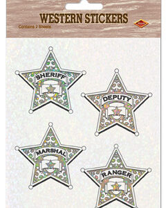 Cowboy Sherriff Badge Stickers