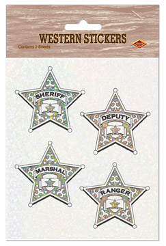 Cowboy Sherriff Badge Stickers