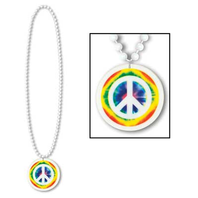 60’s Peace Meddalion On Beads