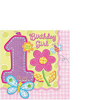 1st Birthday Hugs & Stitches Beverage Napkins