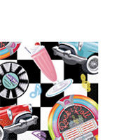 Rock & Roll Sock Hop Beverage Napkins