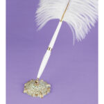 Plume Pen Set With Filigree Base