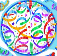 TAbleware A Streamers party Dessert Plates