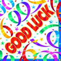 Tableware Party Streamers Good Luck Lunch Napkins