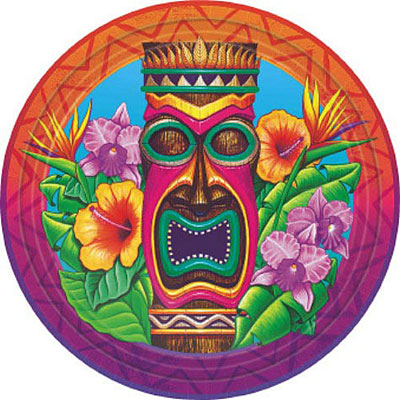 Luau A Tiki Island large plates