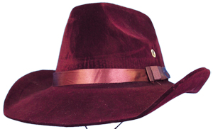 cos acc cowboy hat burgundy vel 250056by