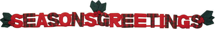 Christmas Banner Cloth Seasons Greetings