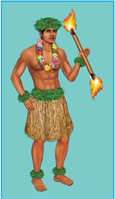 Cutout Luau Male Dancer
