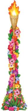 Cutout Luau Tiki Torch 4ft