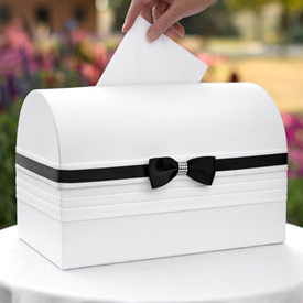 Card Box Black Satin Ribbon