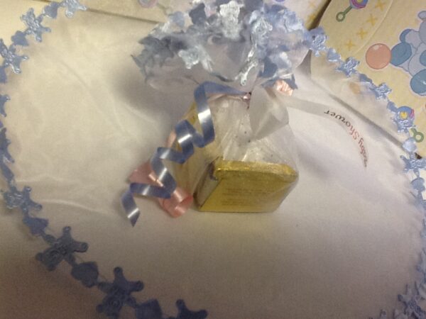 A Round Organza With Blue Bears