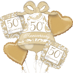 Balloon 50th Anniversary Bouquet