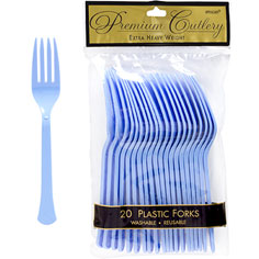 Blue Plastic Forks 24ct