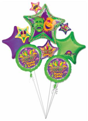 Balloon Bouquet Mardi Gras