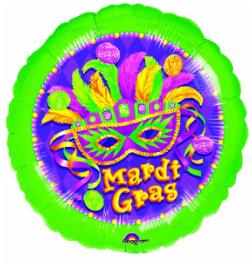 Balloon Mardi Gras 18in