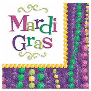 Tableware Mardi Gras Beverage Napkins 30ct