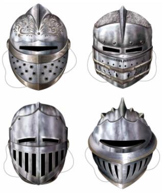 4 Medieval Paper Masks