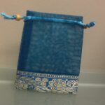 Favor Bag Teal Organza With Trim
