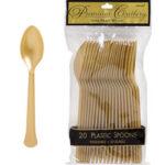 Tableware Gold Plastic Spoons 24ct