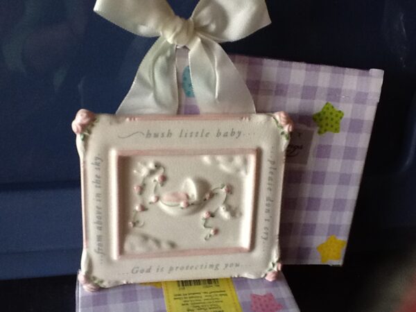 Gift Baby Plaque with ribbon