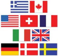 A International Mini Flag Cutouts 10ct
