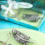 Favor Keychain Peacock Feather