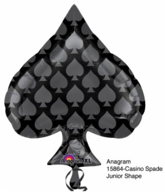Balloon Black Spade 22x18in