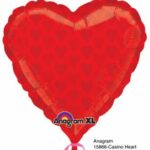 Balloon Casino Red Heart 22x22in