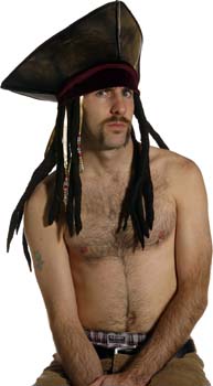 Pirate hat with dreadlocks