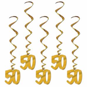 50th Anniversary Decor-Hanging Swirls 5ct