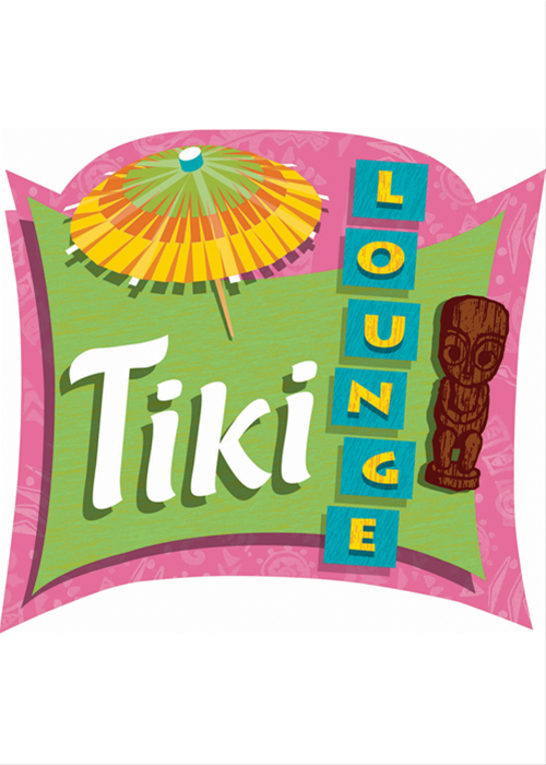 Cutout Luau Tiki Lounge Sign