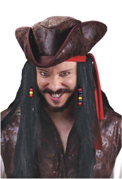 Pirate Carribean Hat with Dreadlocks
