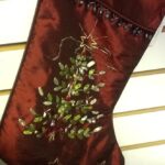 Christmas Stocking Burgundy Silk