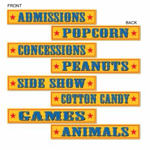 Circus Street Signs 4 ct