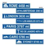 A International Travel Street Signs 4ct