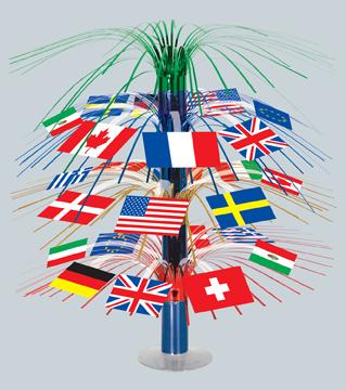 A International Flags Centerpiece 18in