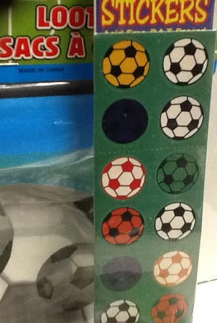 Soccer Loot bag Stickers 2sheets