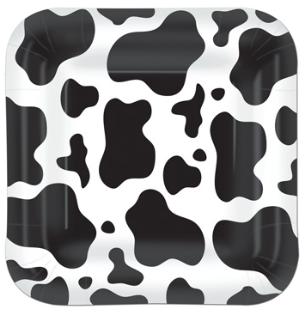 Barn Farm Cow Print 9in Plates