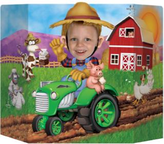 Barn Farm Tractor Photo Prop