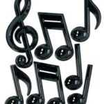 Decor Music Notes Plastic 7ct
