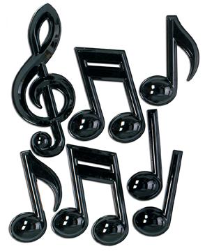 Decor Music Notes Plastic 7ct