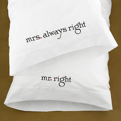 Pillow Covers Mr Right & Mrs Always Right