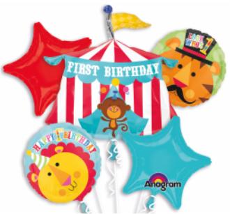 Balloon 1st Birthday Circus Bouquet