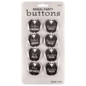 Grooms  Party Buttons 8ct