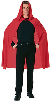 Cape Hooded Red Long 45in