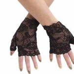 Black Net Finger less 80’s Gloves