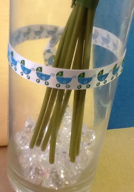 Baby Shower Centerpiece Glass Vase With Ribbon Party And Gifts 4u